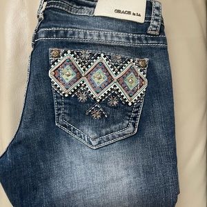 Diamond design jeans